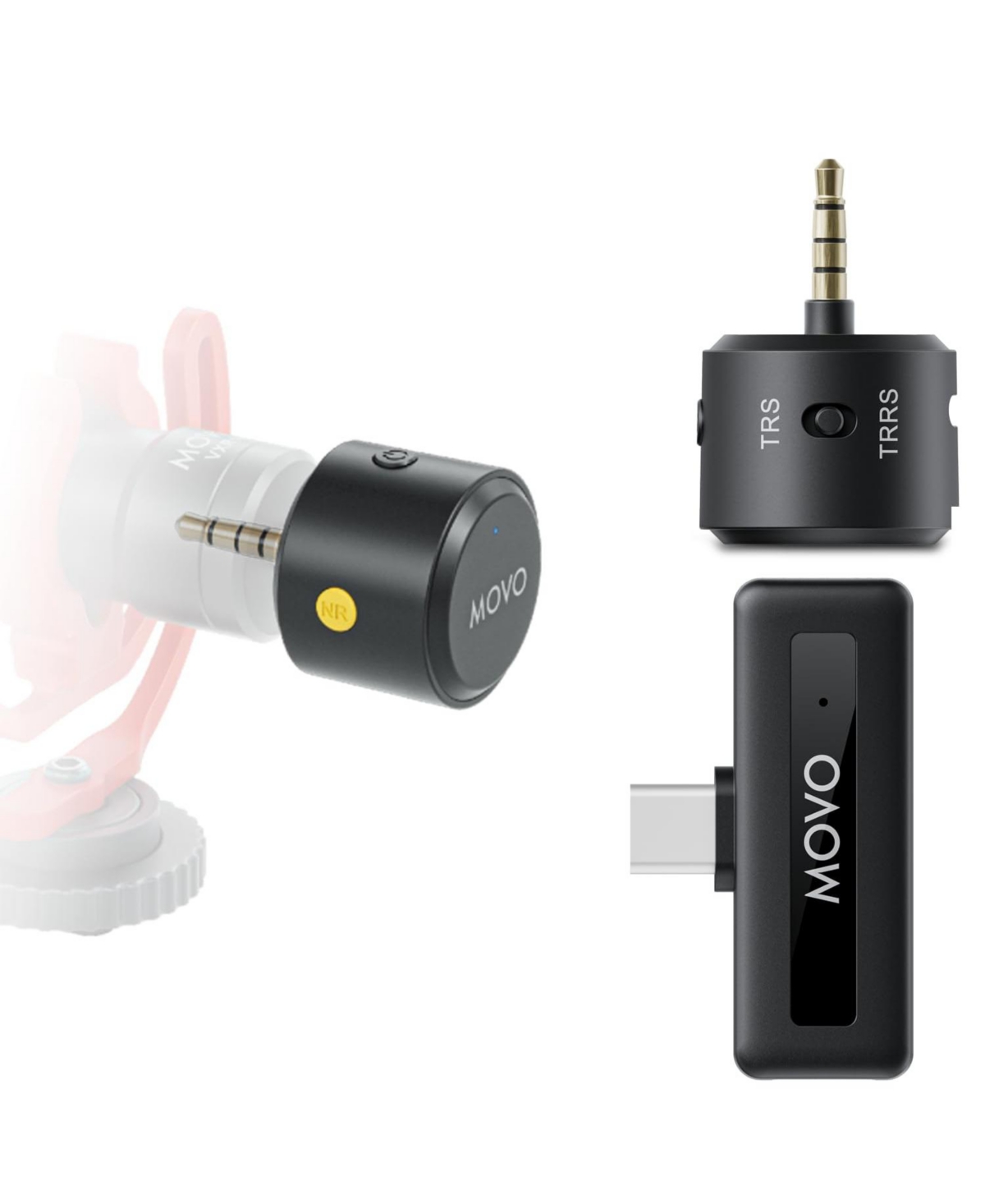 Movo Wm-VXR10 Wireless Shotgun Mic Adapter for Usb-c/iPhone 15 and up/Android Devices - Compatible VXR10, VXR10-pro, and Rode VideoMicro