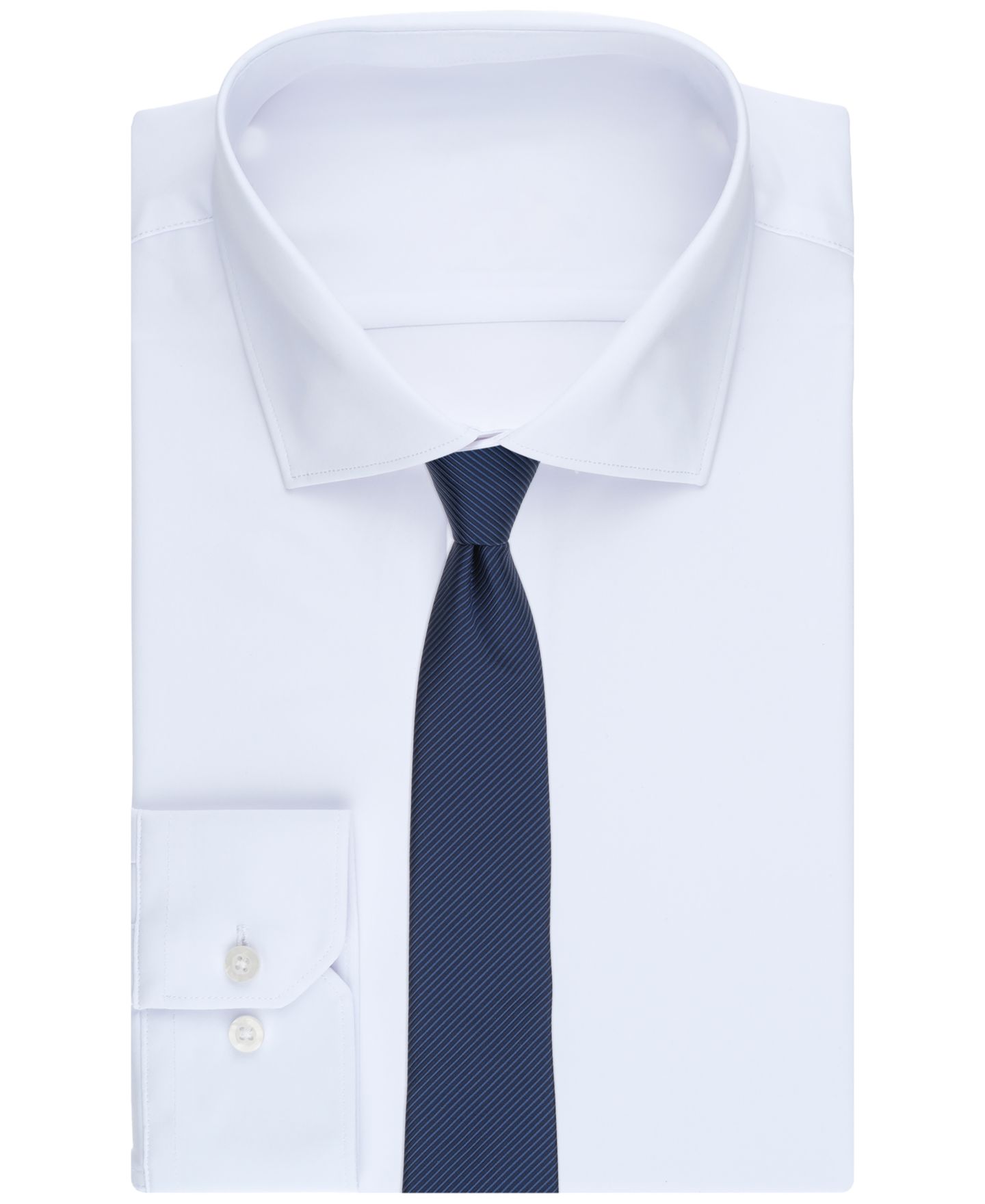 Мужской галстук Alfani State Diagonal Stripe Slim Tie, цвет: Тёмно-синий — фото 3