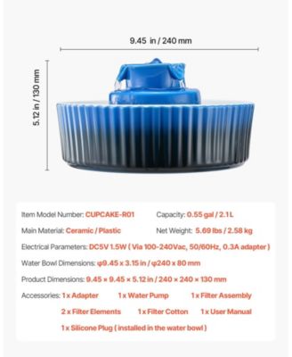 Cupcake-Style Porcelain Pet Water Fountain