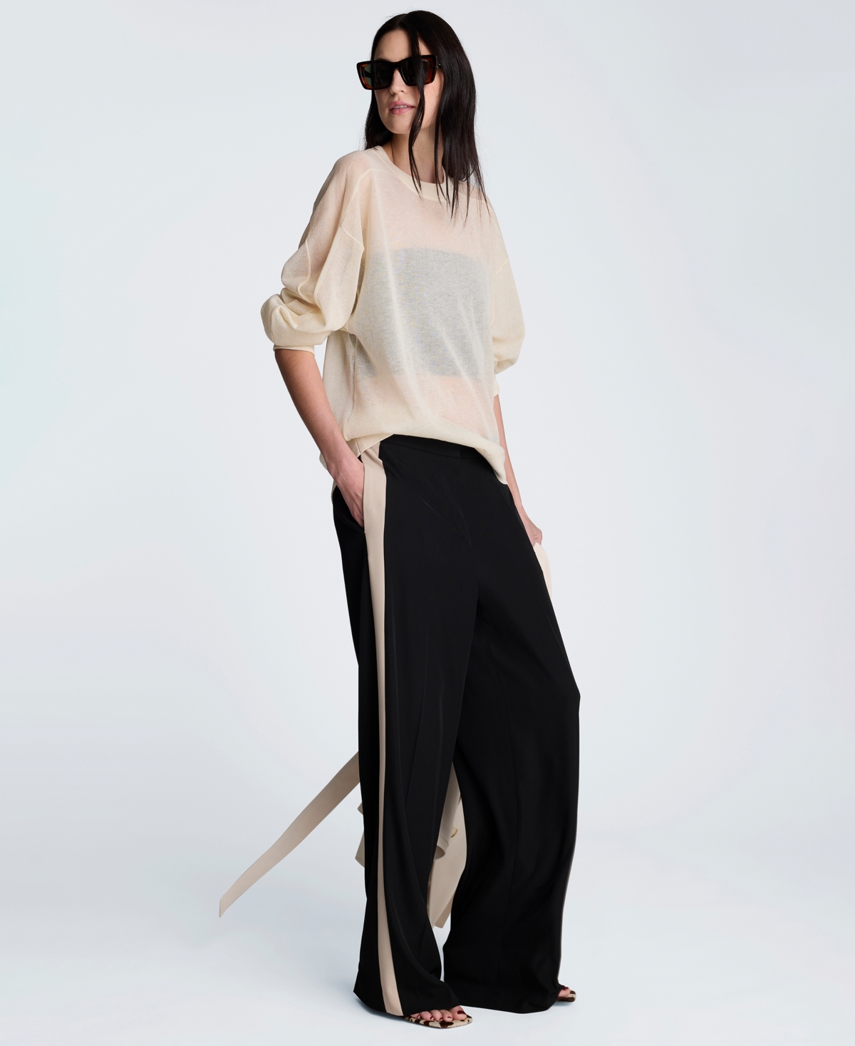 Kenneth Cole Women's Oversized Crewneck Sweatshirt