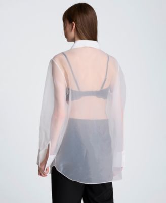 Women's Oversized Collared Tunic Shirt