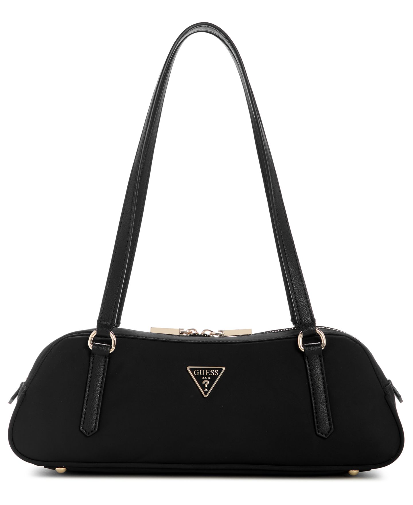 Женская сумка GUESS Gemma Medium Shoulder Satchel, цвет: Чёрный — фото 1