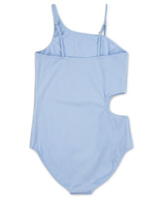 Girls' Asymmetrical Cutout One-Piece Swimsuit