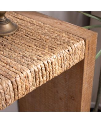  69" Natural Seagrass Console Table – Handwoven Top with Engineered Wood Frame