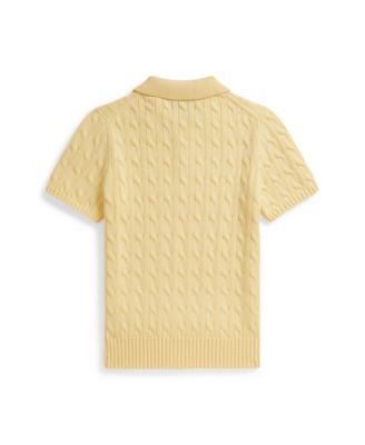 Boys' 8-20 Cable-Knit Cotton Polo Sweater