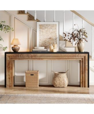70.9-Inch Long Console Table, Farmhouse Narrow Wooden Sofa Table Behind The Couch for Living Room, Entryway, Hallway, Foyer