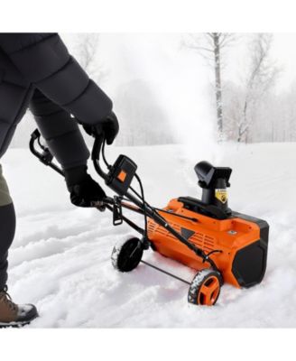 Electric Snow Blower, 23", 15A Corded Snow Thrower, Dual LED Lights, 180° Chute, 25 ft Throw, 12" Depth