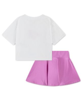 Girls' Toddler 2T-4T Move with Nature Shine Crewneck T-Shirt and Scooter Shorts, 2-Piece Set