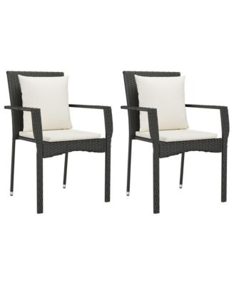 Garden Chair Black PE Rattan Standard Size Durable Garden Chair