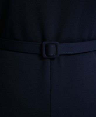 Plus Size Asymmetrical Neck A-Line Midi Dress