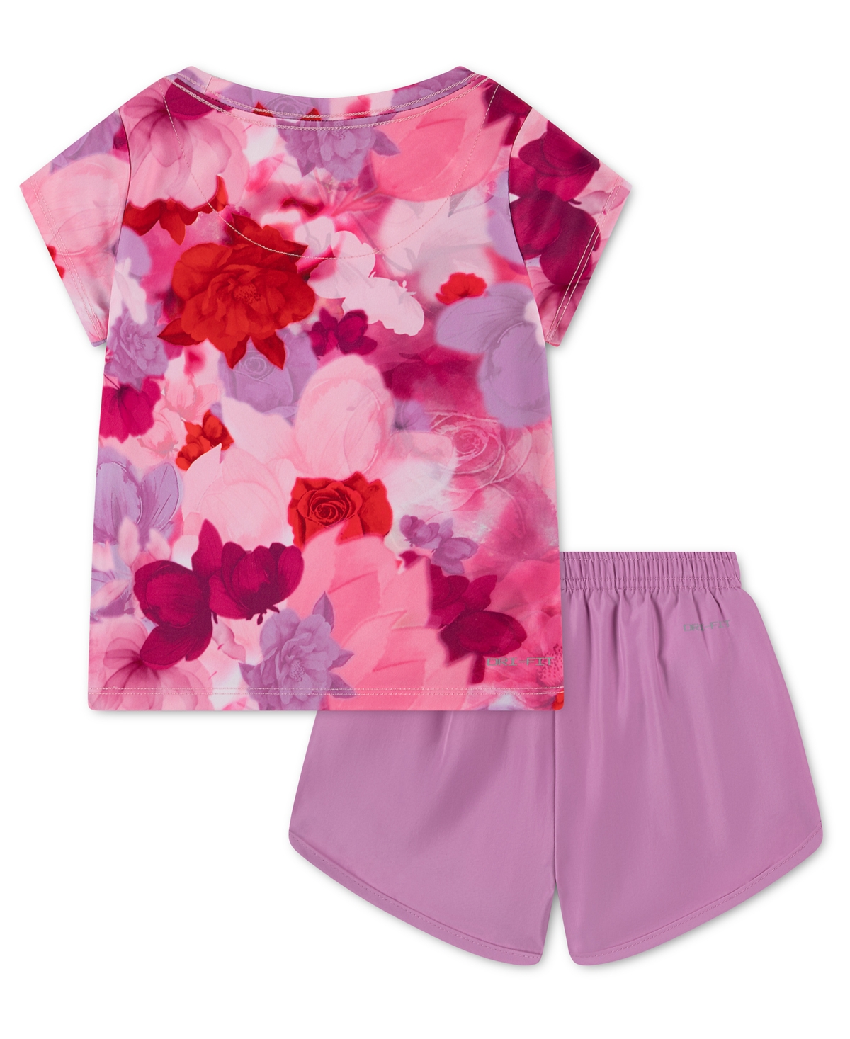 Nike Girls' Toddler 2T-4T Move with Nature Crewneck T-Shirt and Shorts, 2-Piece Set