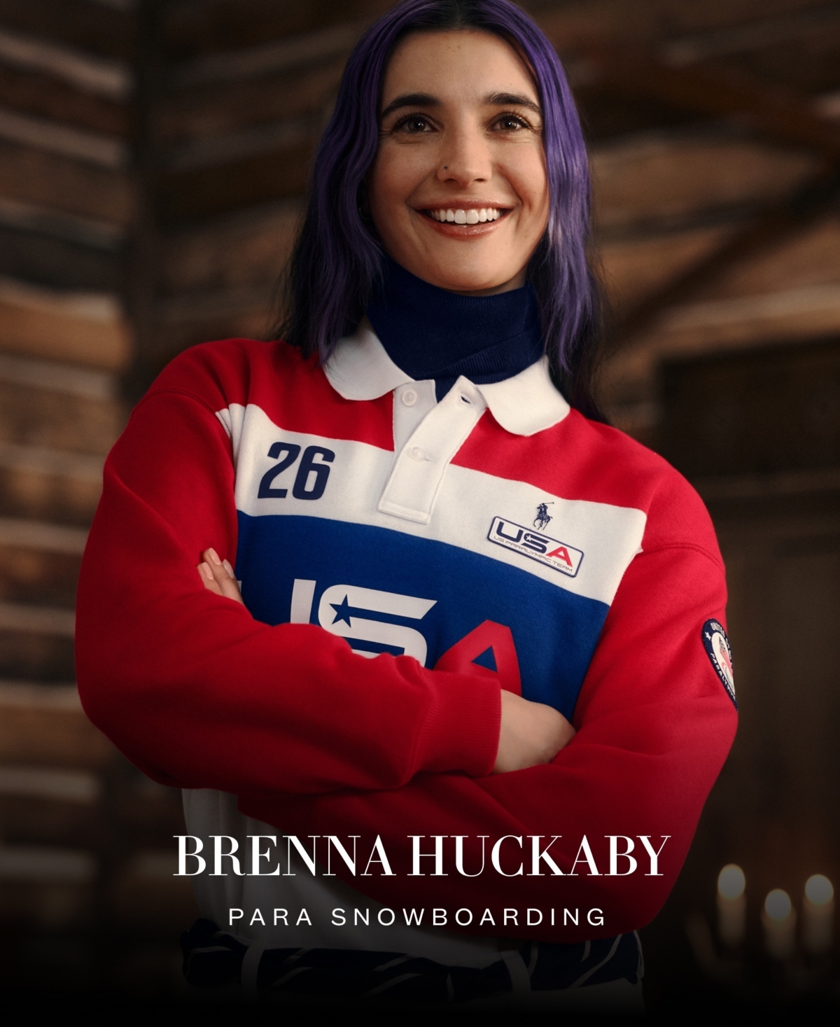 Polo Ralph Lauren Women's Team Usa Graphic Collar Long-Sleeve Knit Top