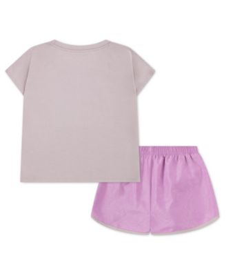 Girls' 4-6X Lace It Up Crewneck T-Shirt and Shorts, 2-Piece Set