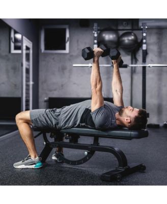 Iron Hexagonal Cast Home Exercise Dumbbell Free Weight, 30 Pounds