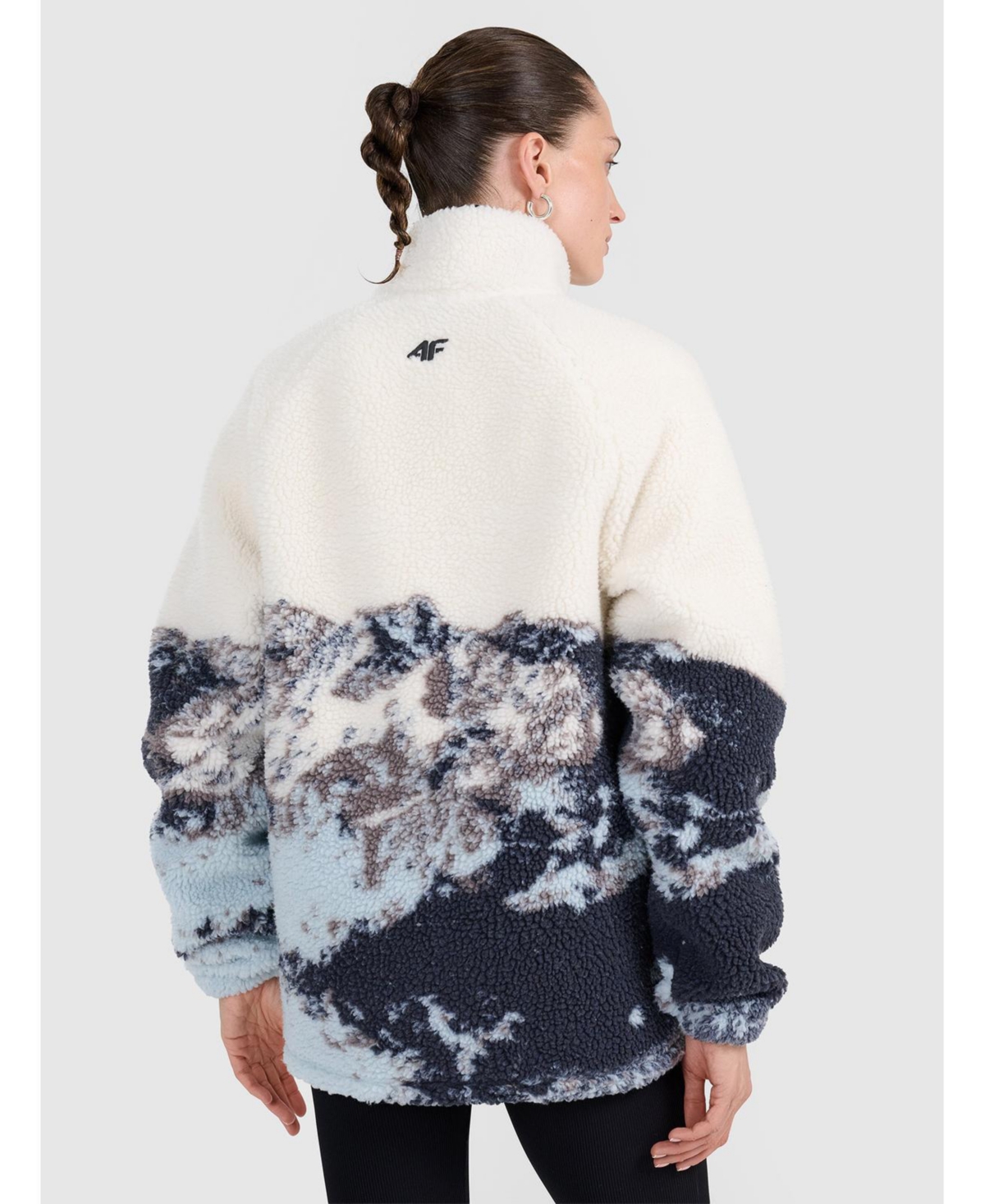 4F Women's Unisex sherpa fleece oversize with stand-up collar