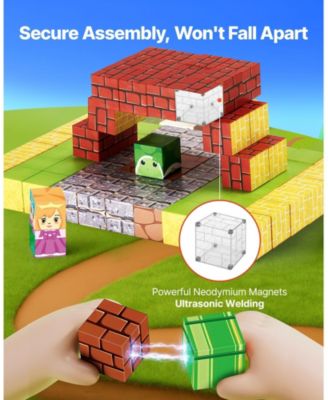 Magnetic Blocks, 100-Piece Magnet Block Building Set for Kids Ages 3