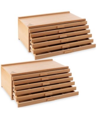  12 Drawer Wooden Artist Storage Supply Box for Pastels, Pencils, Pens, Markers, Brushes and Tools