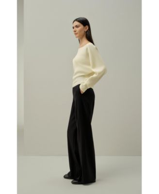 Women's Long Sleeve Gathered Silk Top