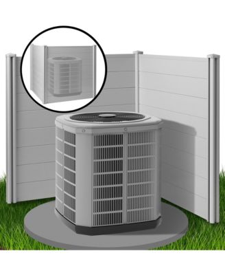 48" x 48" Privacy Screen - Outdoor Vinyl Fence Panel Enclosure for AC / Trash Bins / Pool Equipment - Gray