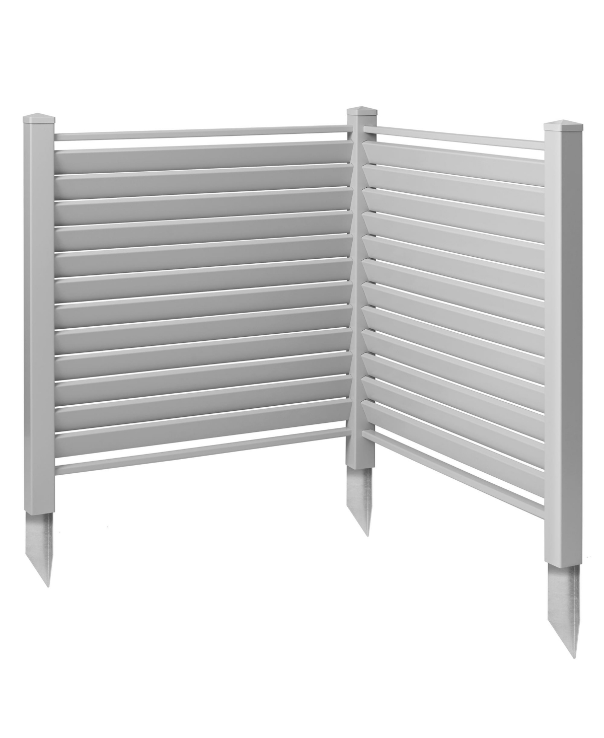 Casafield 48" x 48" Louvered Privacy Screen - Outdoor Vinyl Fence Panel Enclosure for Ac / Trash Bins / Pool Equipment