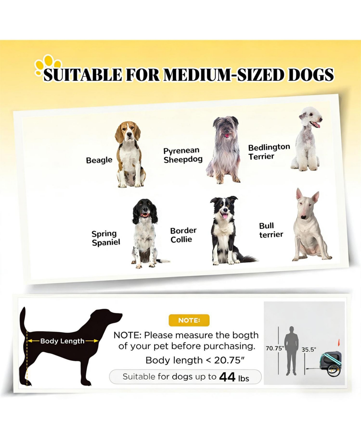 Aostirmotor Dog Stroller Bicycle Carrier with 2 Wheels in Green