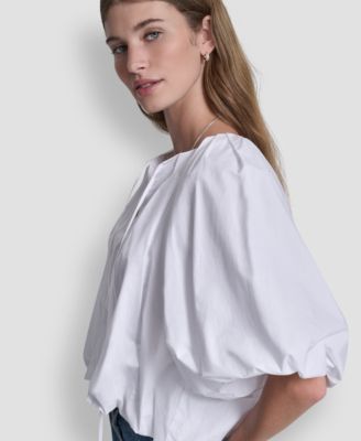 Petite Short-Sleeve Bubble Top