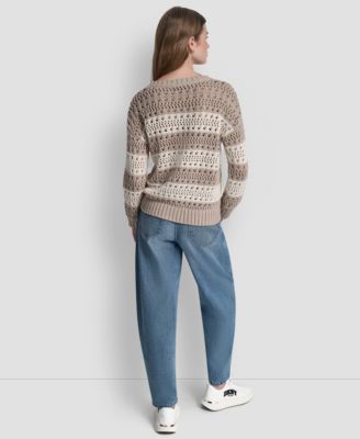 Petite Long-Sleeve Stripe Sweater