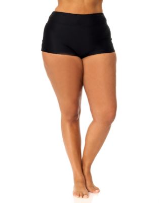 Trendy Plus Size Pull-On Swim Boy Shorts