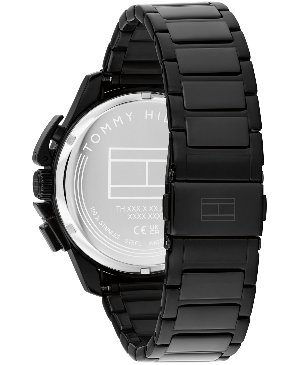 Tommy Hilfiger Men's Chronograph Ionic Plated Black Stainless Steel Bracelet Watch, 44mm