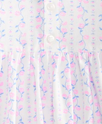 Baby Girls' Linear-Floral-Print Sunsuit