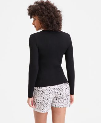 Women's Ribbed Crewneck Cardigan