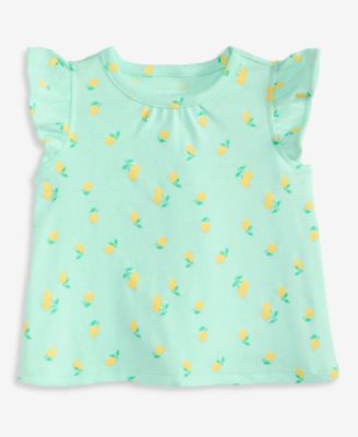 Girls' Toddler 2T-4T Lemon-Print Flutter-Sleeve T-Shirt