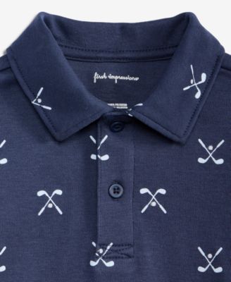Boys' Toddler 2T-4T Golf Clubs Print Polo T-Shirt