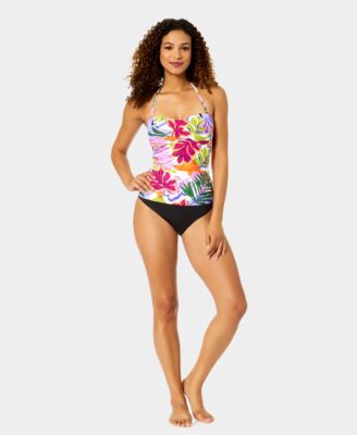 Women's Twist Front Shirred Bandeaukini Swim Top