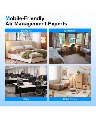 MORENTO Air Purifier 2-Pack (MR2566, Grey) – Removes Smoke, Pet Dander & Odors, Fragrance Sponge, Sleep Mode, Blue Ambient Light for Bedroom/Office