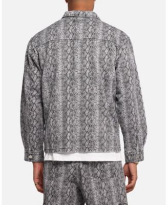 Men's Snake Skin Jacket Black Snake Print