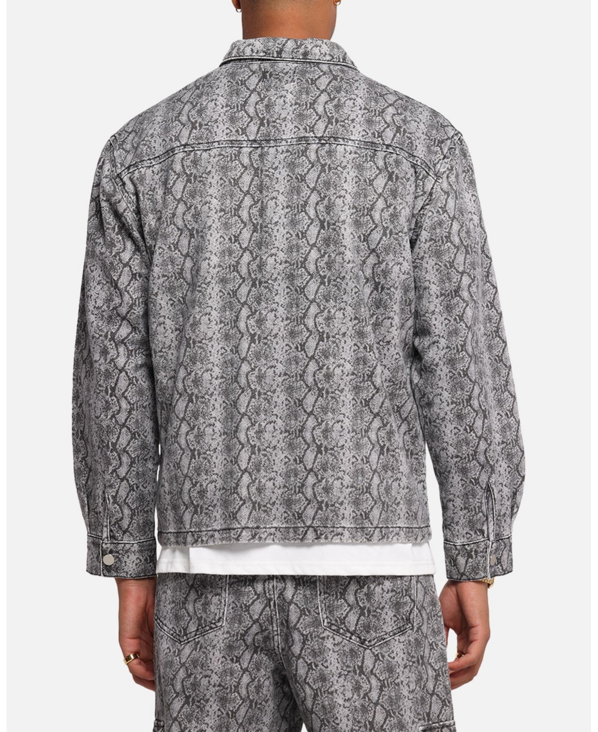 Xxiii Men's Snake Skin Jacket Black Print