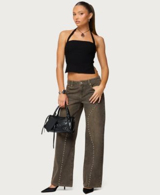 Women's Charliza Stud Low Rise Baggy Jeans
