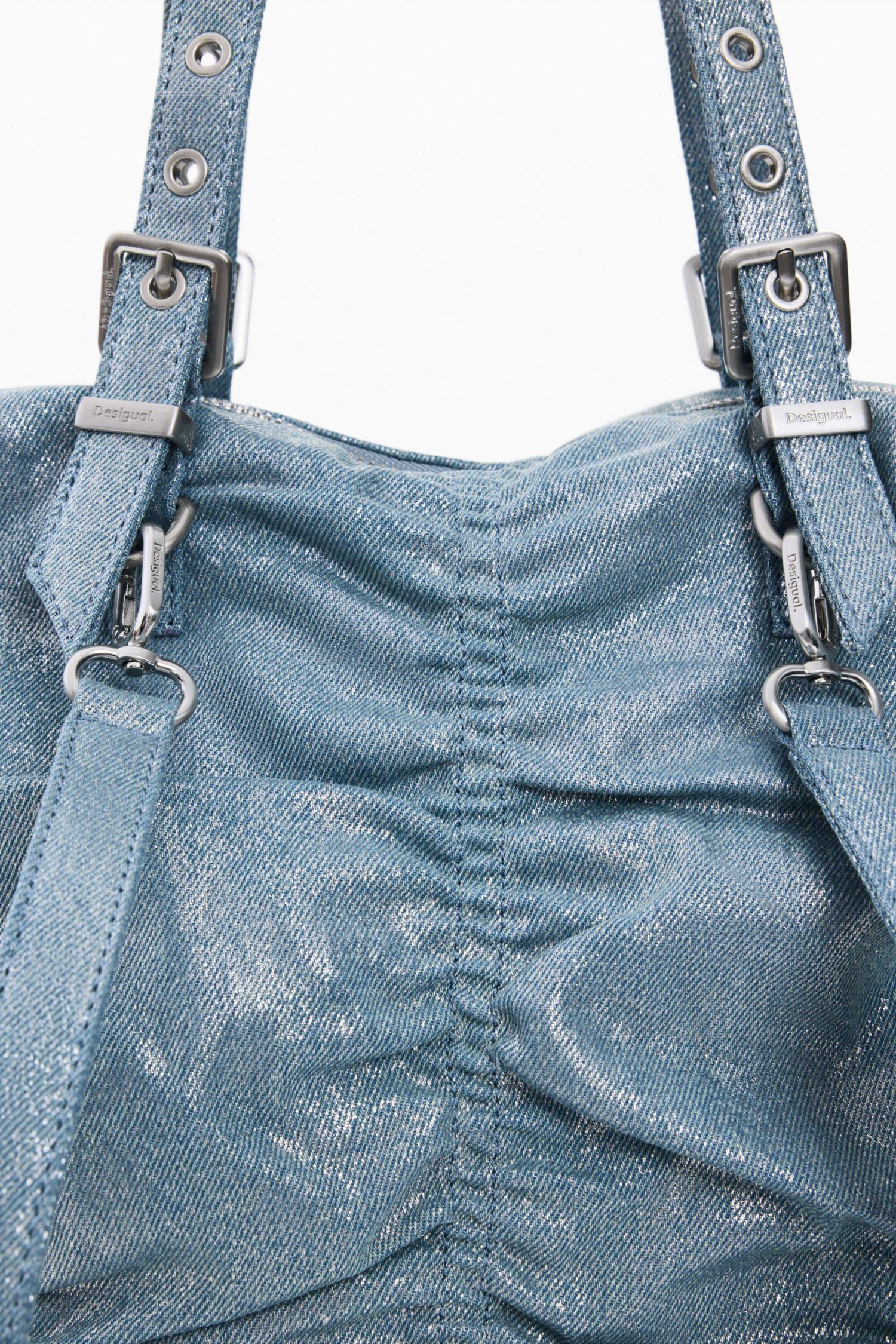 Women's Medium Ruched Denim Backpack