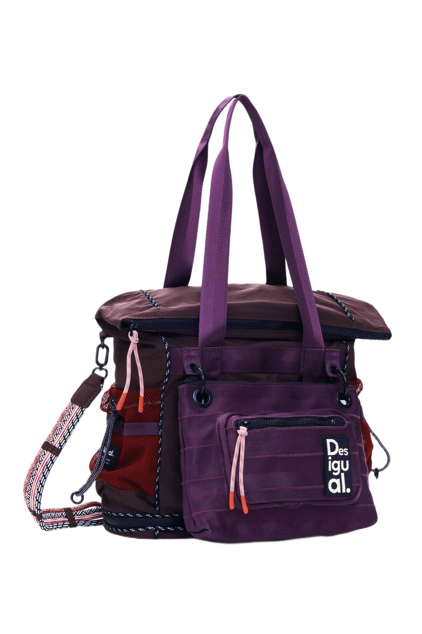 Рюкзак Desigual Large multiposition voyager, цвет: Яркий фиолетовый — фото 3