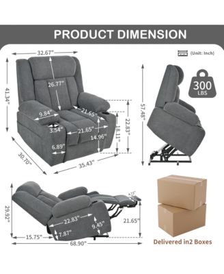 Power Lift Recliner Chair for Elderly, Electric Lift Chair with Extended Footrest & Remote, 330lb Capacity Snowflake Velvet Recliner