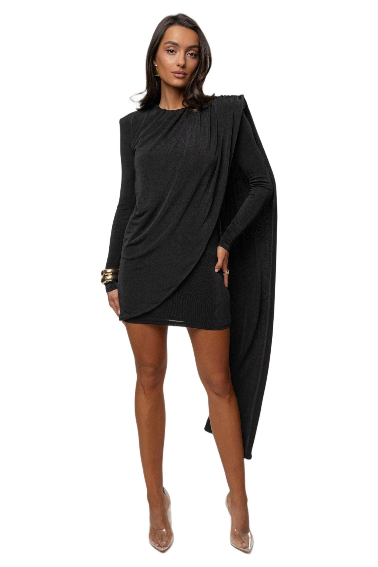 Women's Midnight Draped Mini Dress