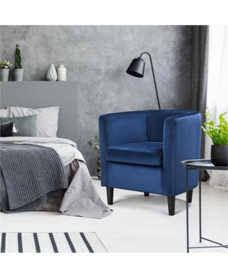 Yaheetch Single Piece Velvet Fabric Barrel-shaped Upholstered Accent Arm Chair