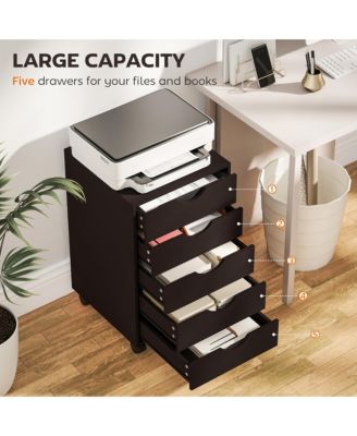 5 Drawer Filing Cabinet Home Office Mobile for Paper, Accessories