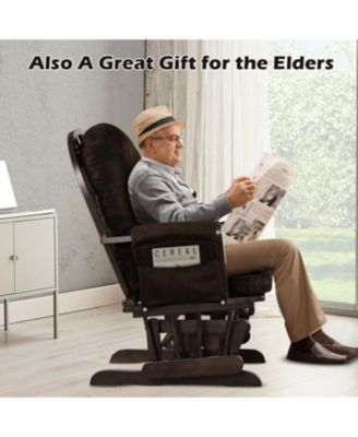 Glider Rocking Chair and Ottoman with Detachable Seat Cushion
