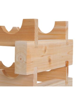 72 Bottle Stackable Modular 6 Row Home Wood Wine Storage Rack