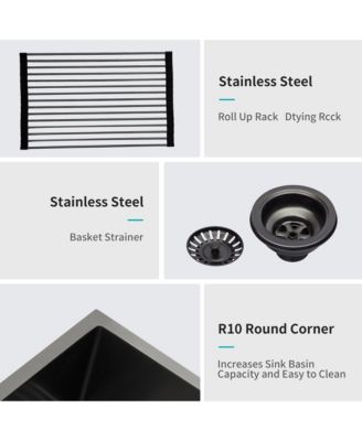 36x21x10inch Gunmetal Black Farmhouse Kitchen Sink Double Bowl Apron Front Stainless Steel