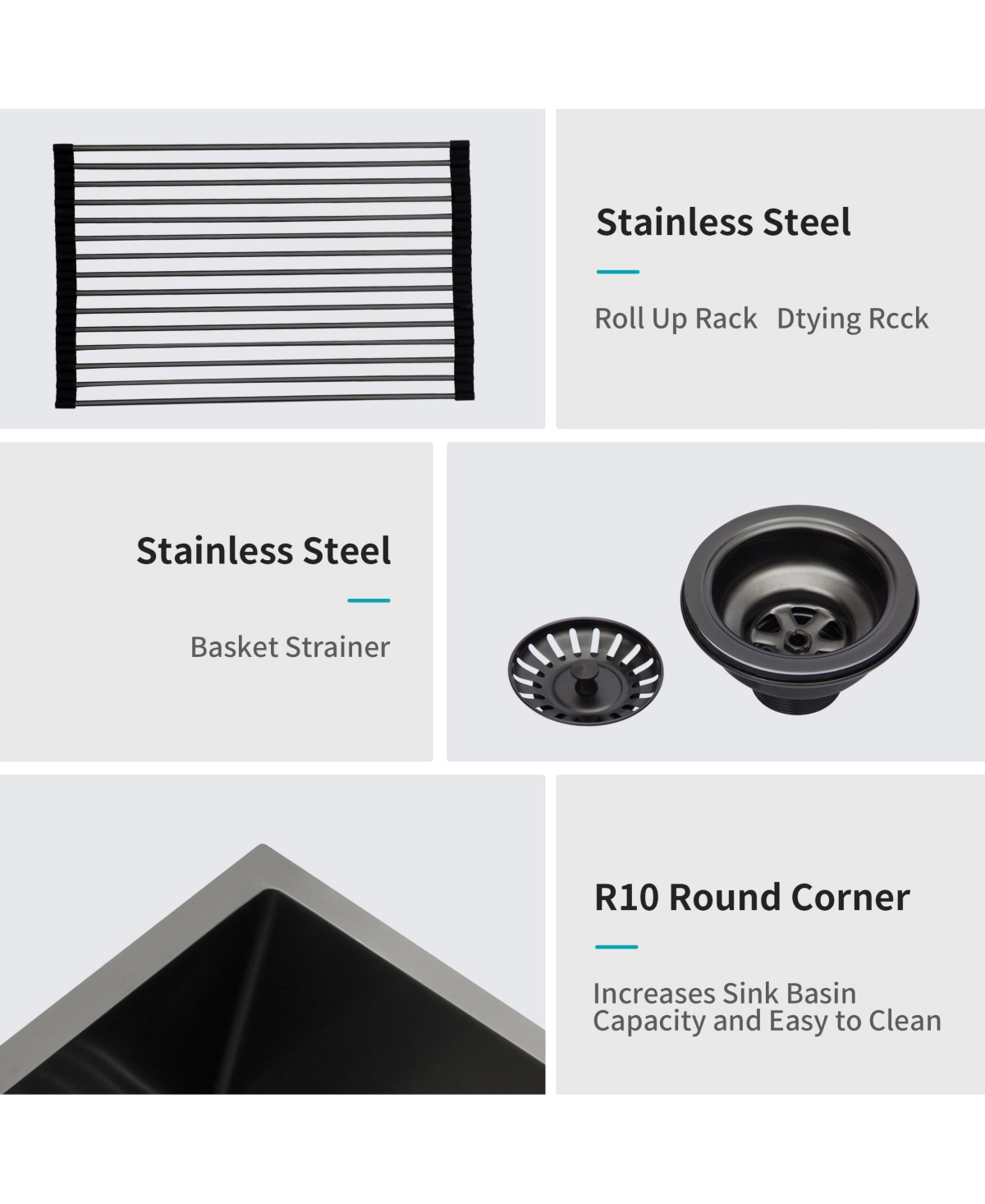 flynama 36x21x10inch Gunmetal Black Farmhouse Kitchen Sink Double Bowl Apron Front Stainless Steel