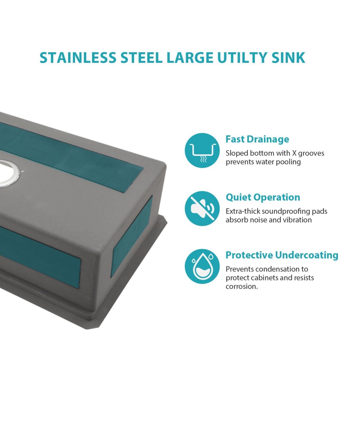 flynama 27x18x10inch Undermount Kitchen Sink Single Bowl Stainless Steel 16 Gauge Deep Basin