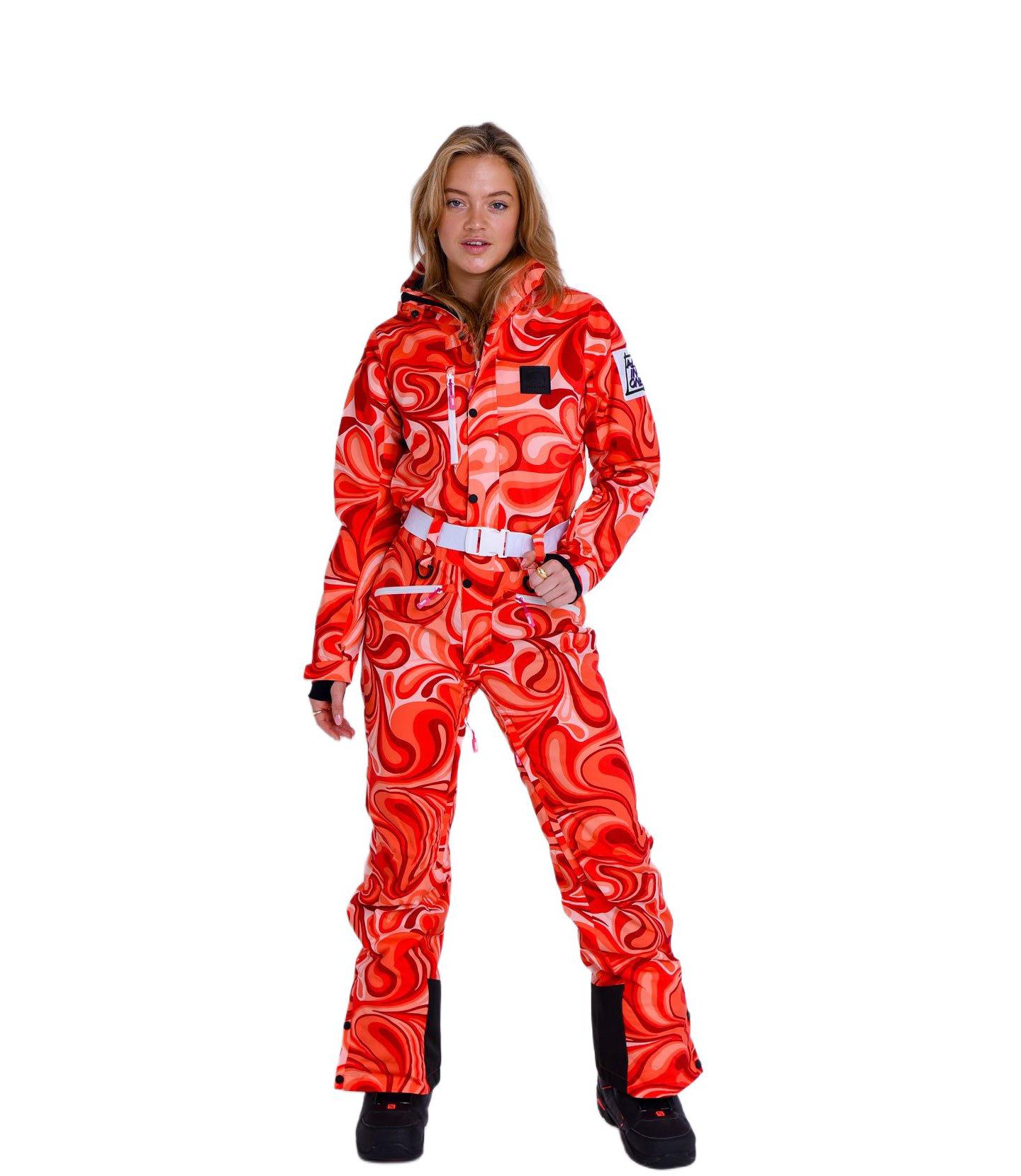 Женские куртки OOSC Shagadelic Baby! Ski Suit, цвет: Красный / Оранжевый — фото 1
